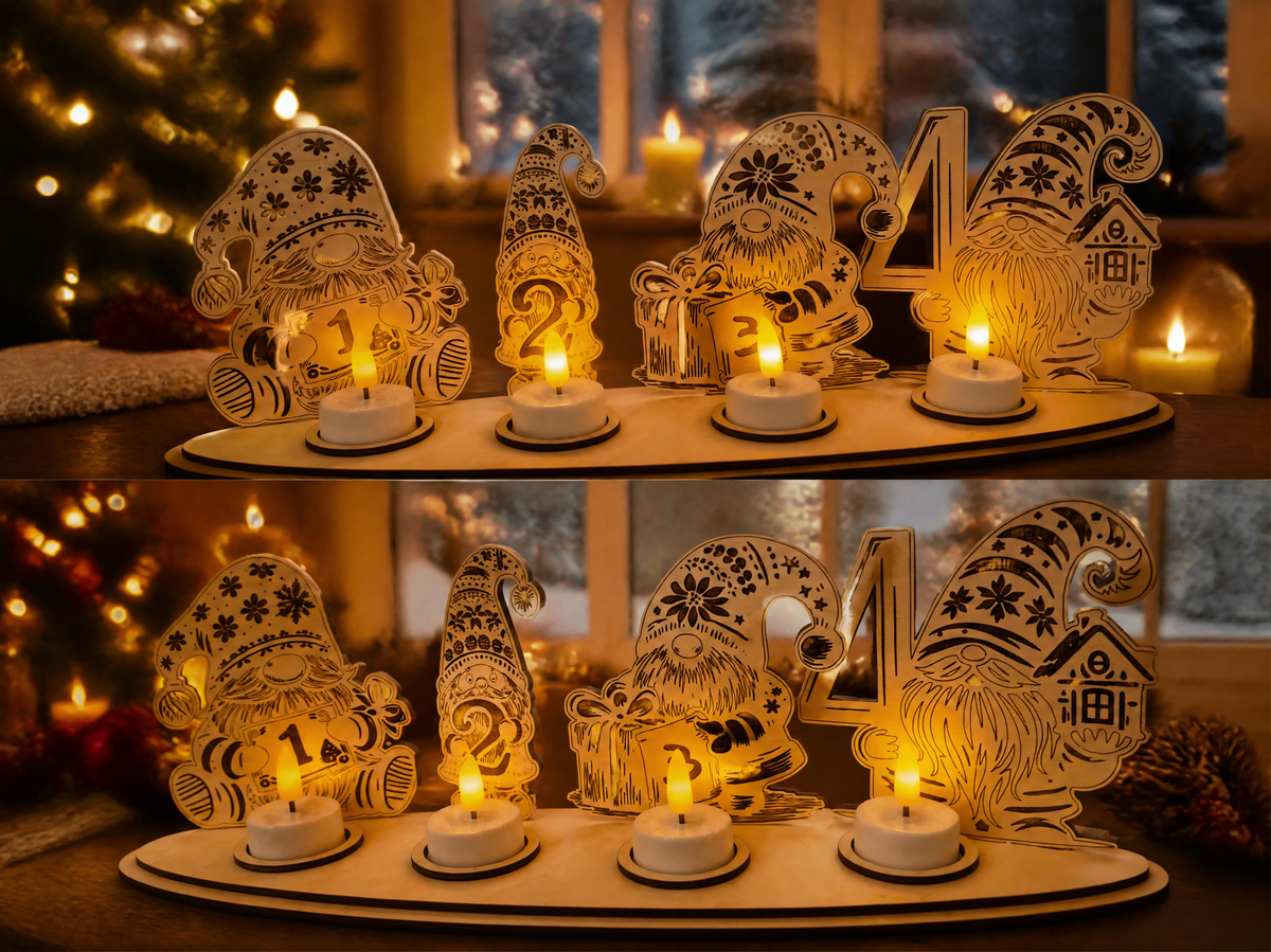 Adventskranz aus Holz