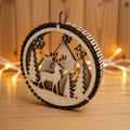 Winterwald mit Hirsch