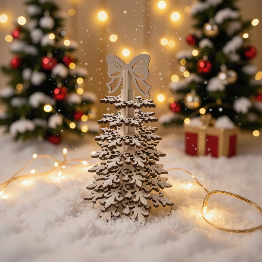 Filigraner Holz-Weihnachtsbaum „Winterwunderland“